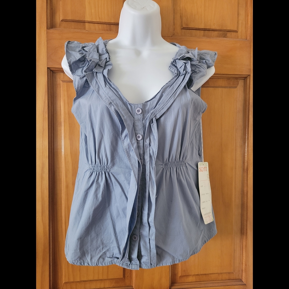 SD II Women's Ruffled Blue Top